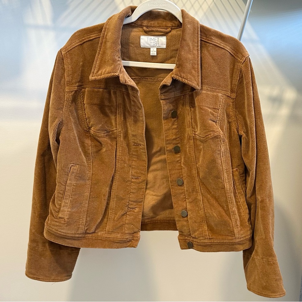 Time And Tru Brown Corduroy Button Up Jacket Size L